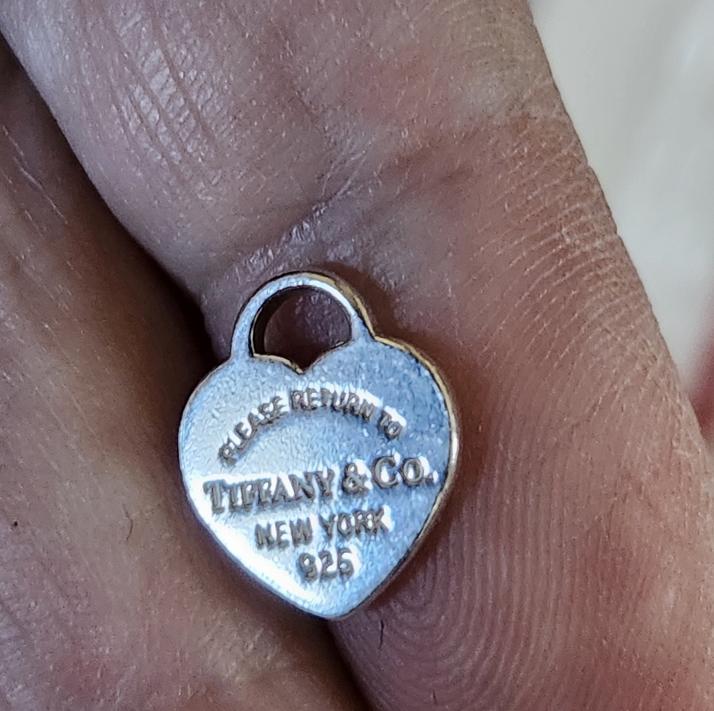 Please Return to Tiffany & Co Small Mini Heart Tag Pendant or Charm